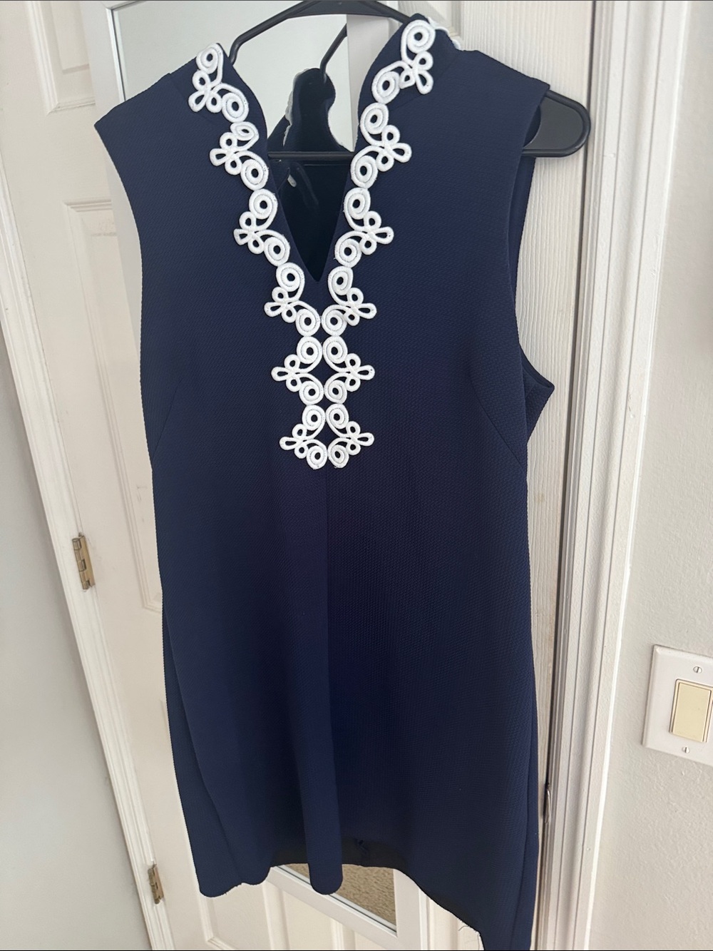 Vince Camuto Navy Dress with White Trim